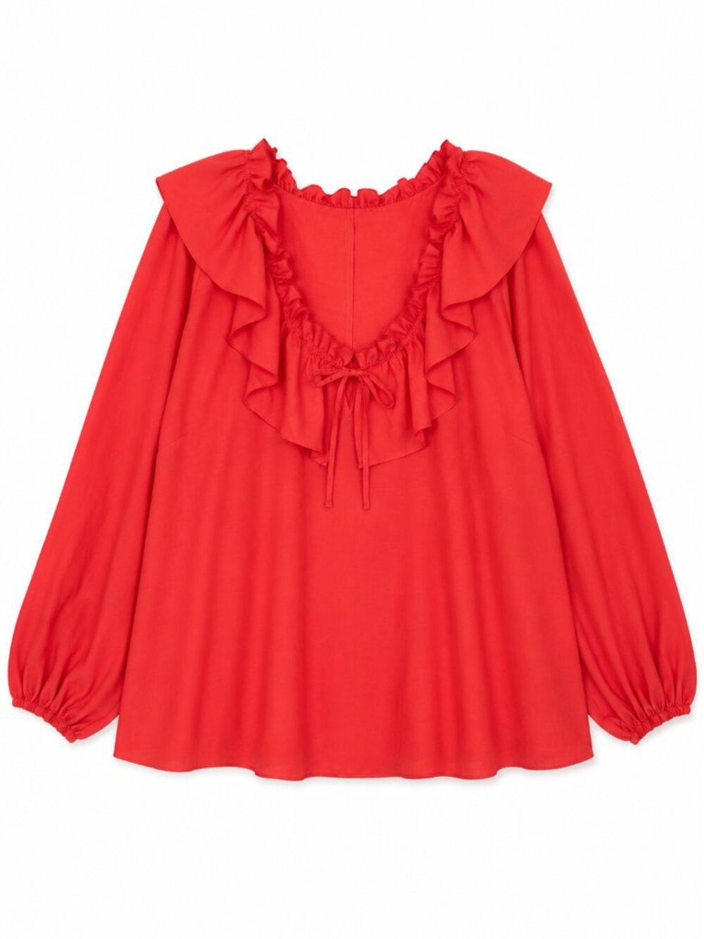 Eloquii Relaxed Blouse Plus Sz 22 Ruffle Collar Lightweight Pink Long Sleeves